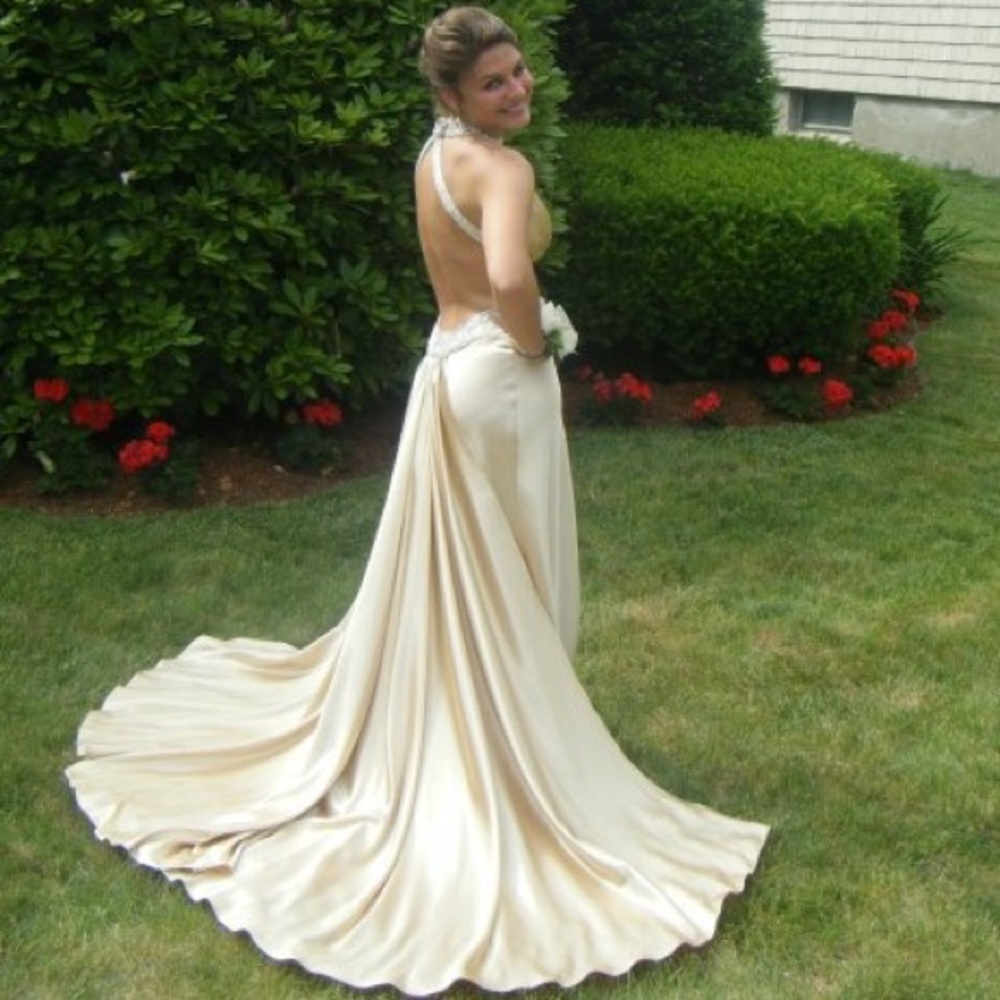 Gold gown worn once